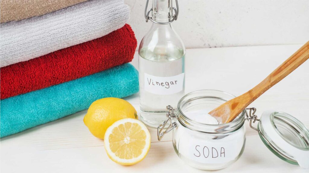 Using baking soda and vinegar is how to clean mattress when child wets the bed.