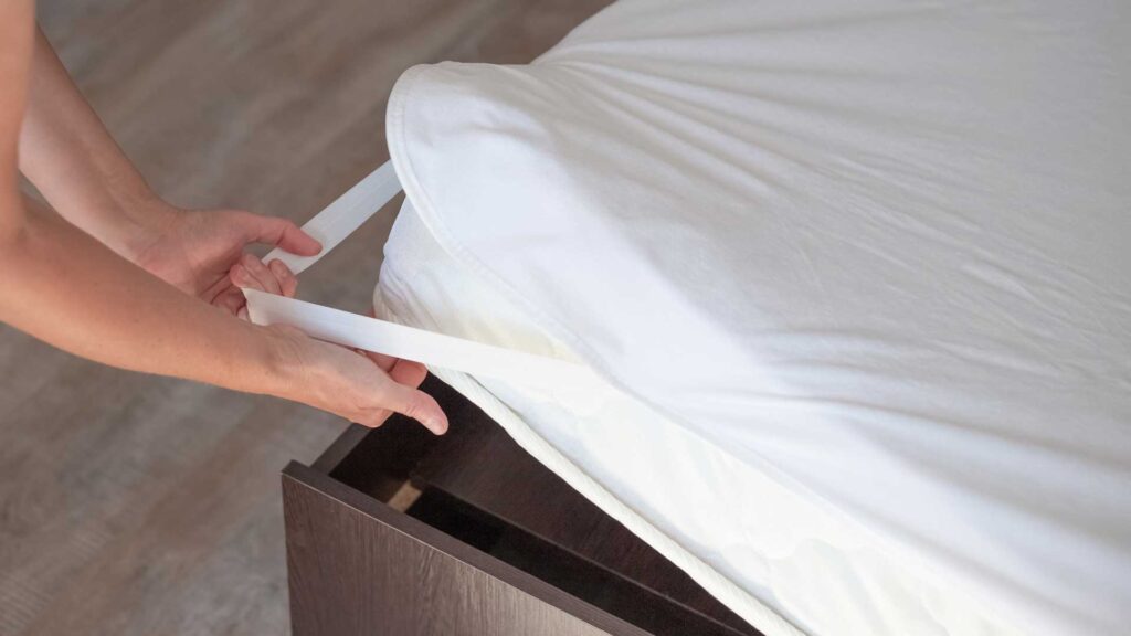 Steps on bedding seeing does a mattress pad go under the sheet.