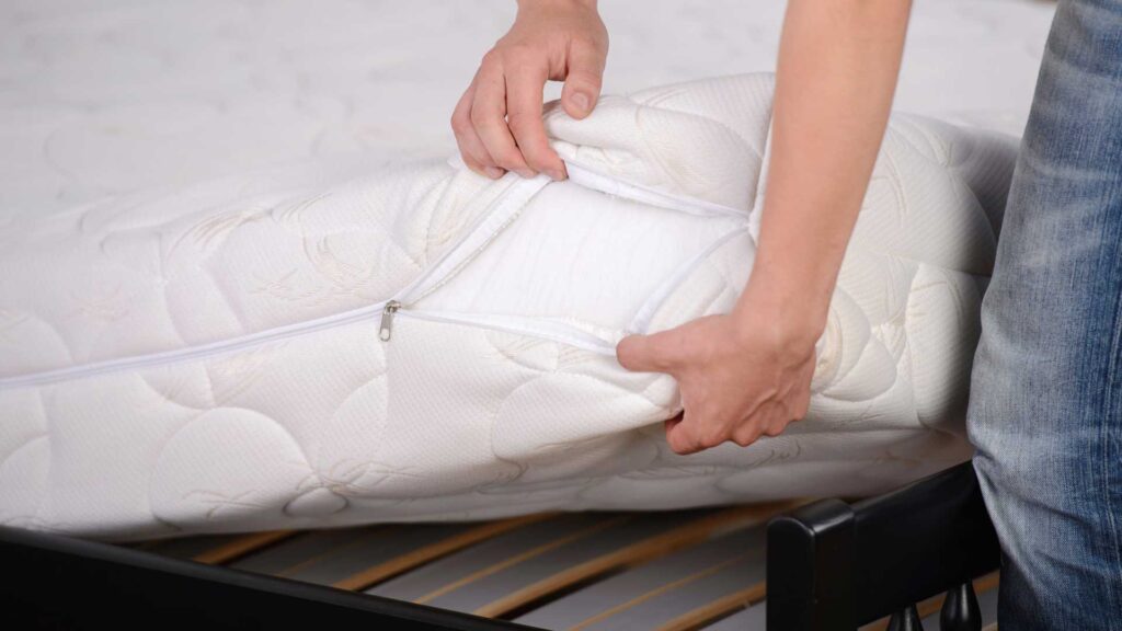 Put on mattress zipper for preventing from bed bugs living in a tempurpedic mattress.