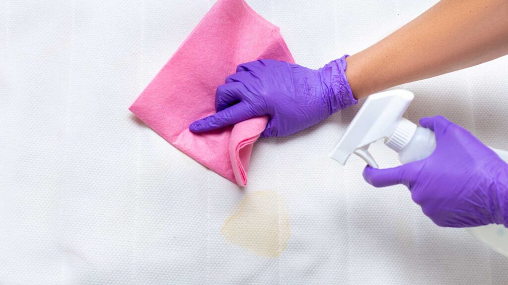 Use hydrogen peroxide to remove perspiration stains from mattress.