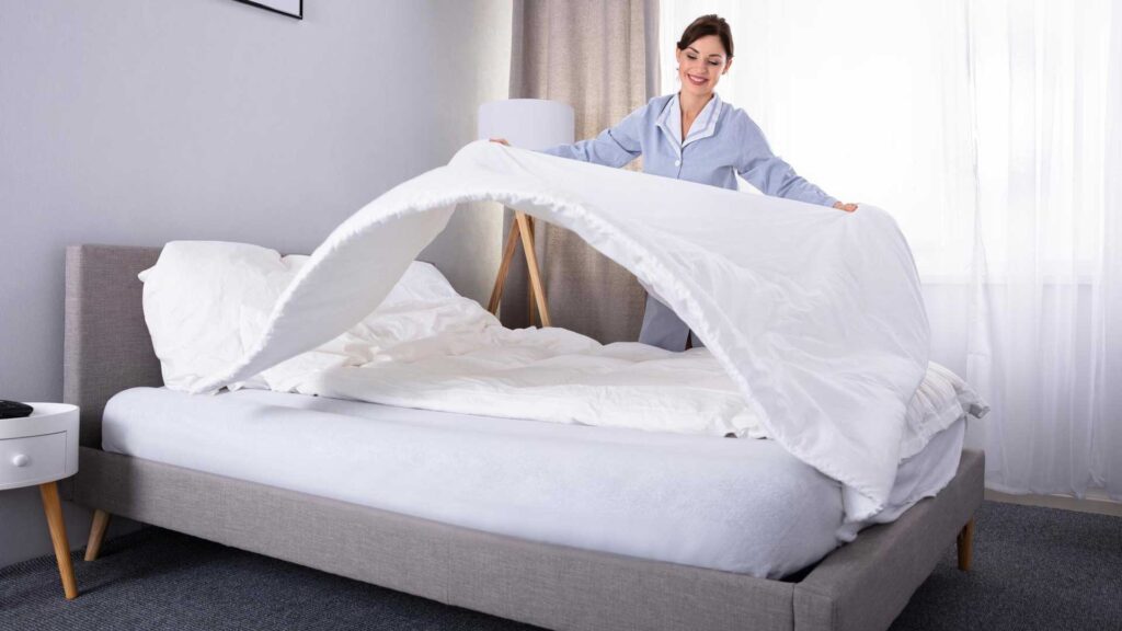Change your bedding regularly to avoid perspiration stains from mattress.
