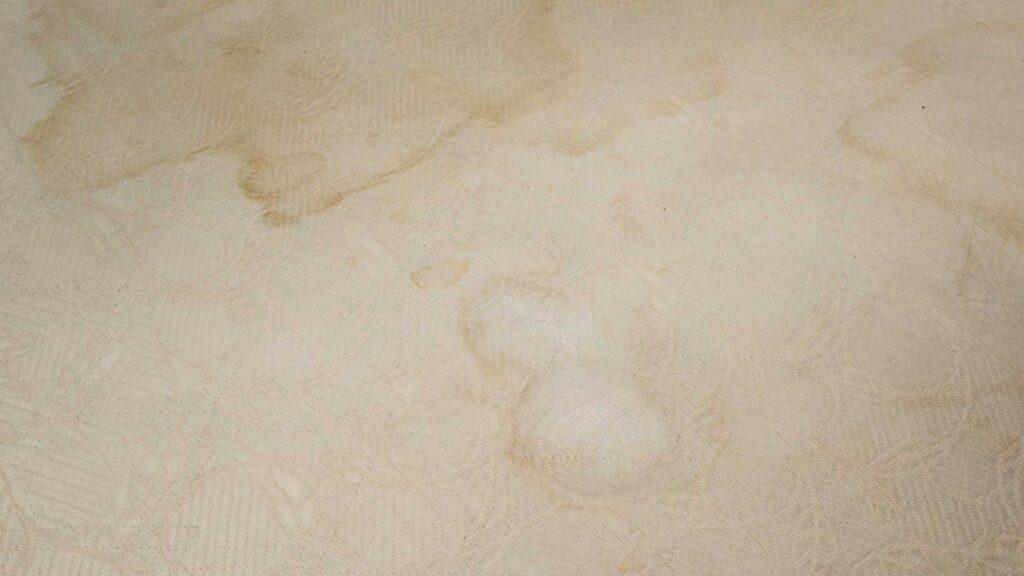 Checking if sweat stains are removable.