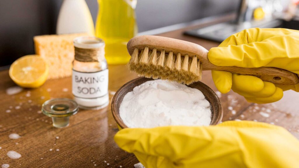 Using baking soda is the solution for it.